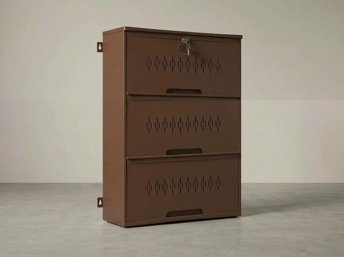 DD-3 Double Decker shoe rack in Coffee Brown